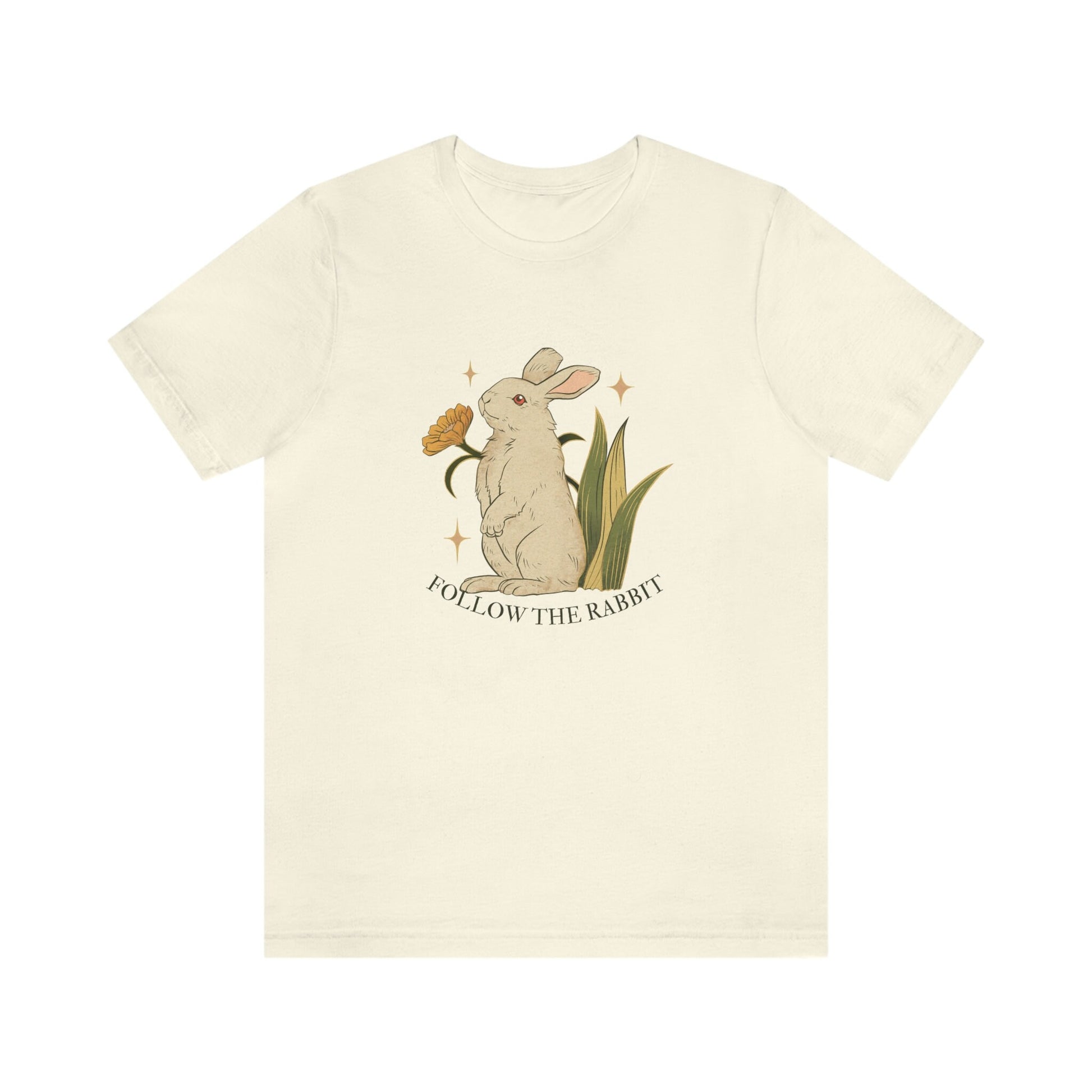 Follow The Rabbit - Alice In Wonderland - Bunny - Cottage Core - Unisex Jersey Short Sleeve Tee